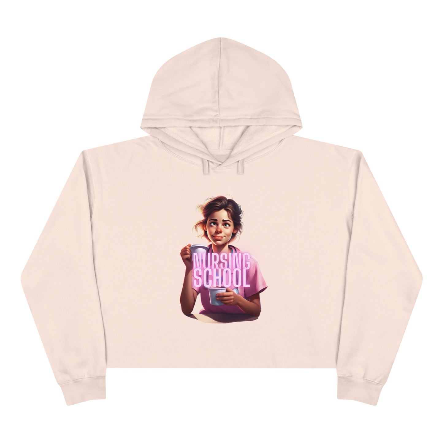 "Nursing School" Crop Hoodie